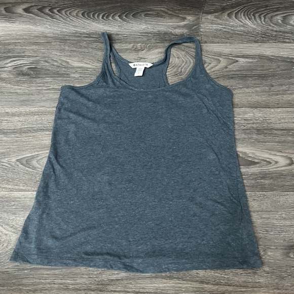 Athleta Tops - Athleta Linen Tencel Blend Tank Top Shell Size S Teal Blue